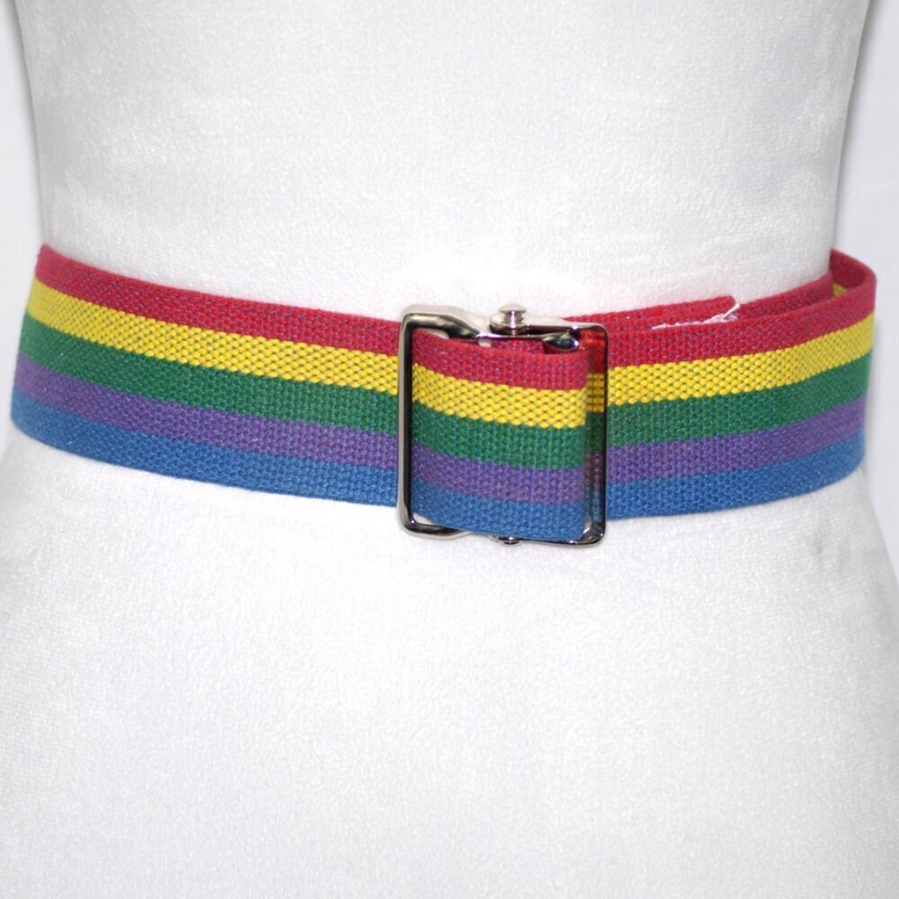 --4💎 for $15-- ainbow Canvas Belt with Metal Buckle